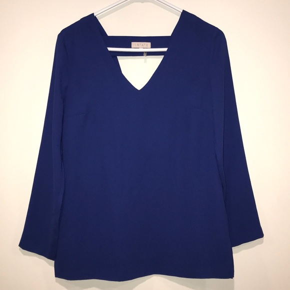 1.STATE COBALT BLUE LONG SLEEVE BLOUSE ▪️sz S - Picture 1 of 7